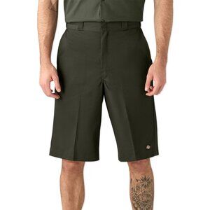 Industrial Loose Fit Multi-Use Pocket Shorts - Khaki Green Mens Size 36 Dickies